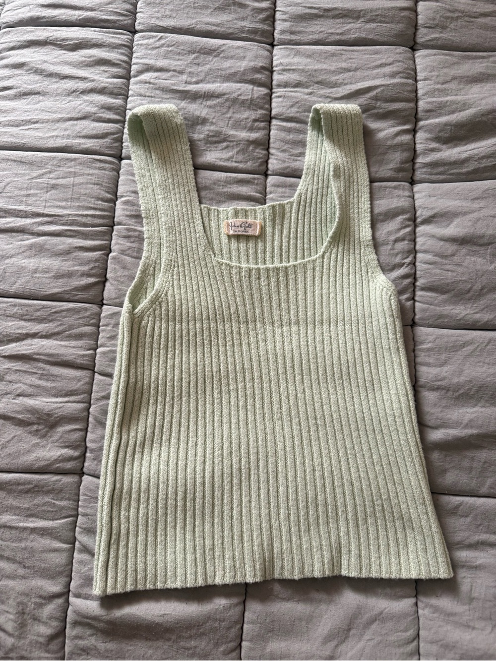 Brandy Melville Ribbed Tank Top in Sage Green